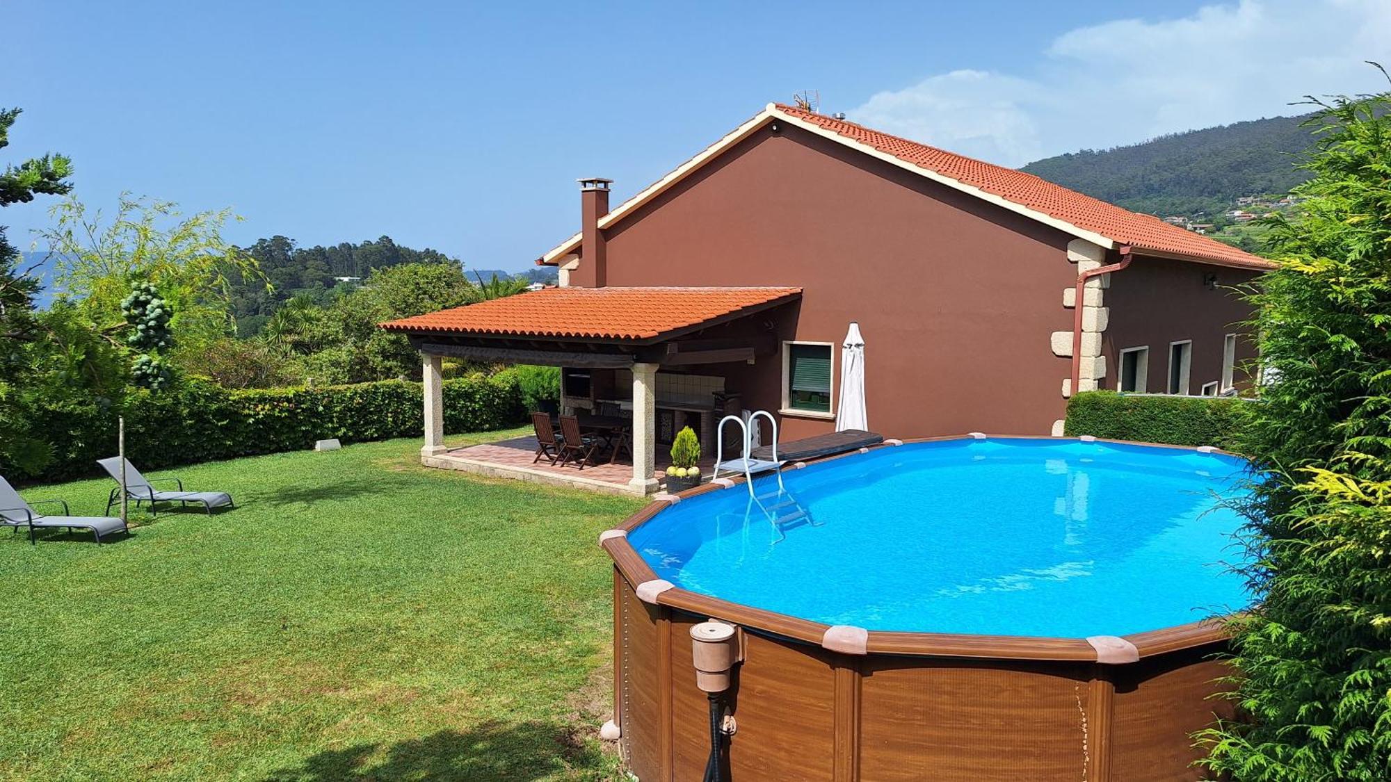 Chalet Rural 400 M Playa Piscina Barbacoa Chimenea Bueu Zewnętrze zdjęcie