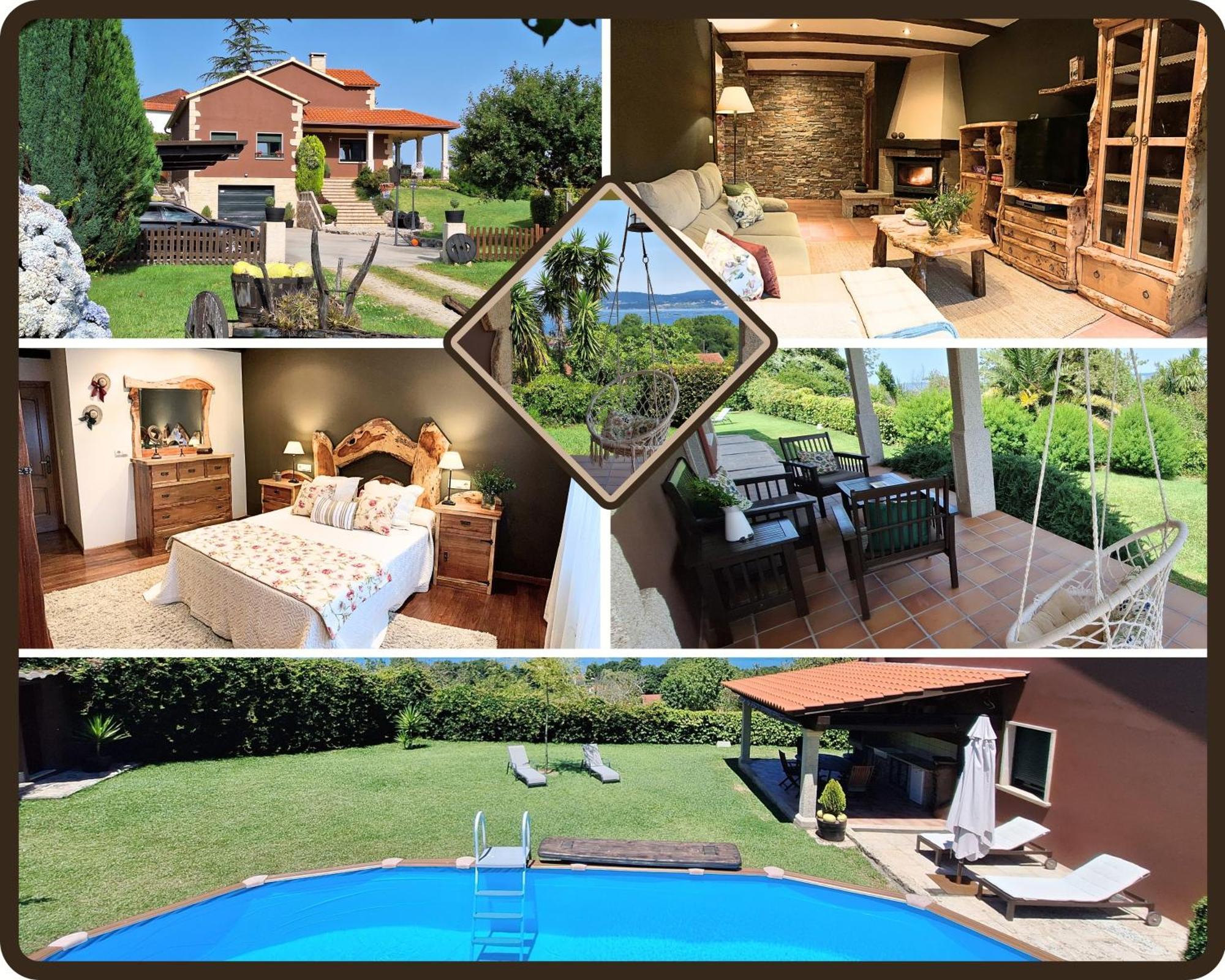 Chalet Rural 400 M Playa Piscina Barbacoa Chimenea Bueu Zewnętrze zdjęcie